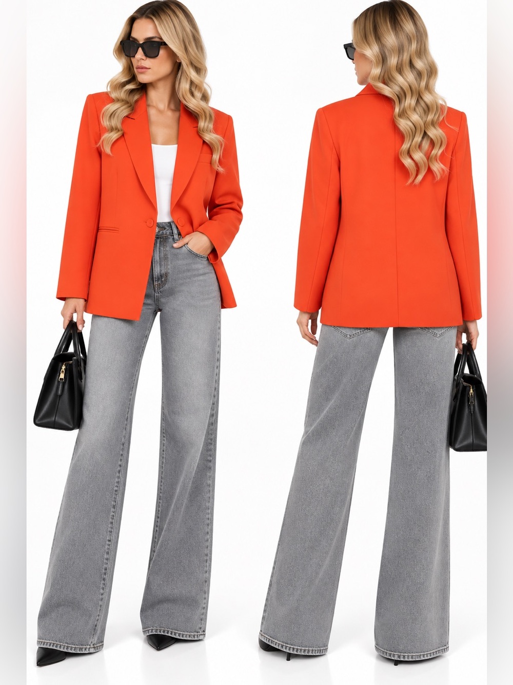 Blazer New Sz Large ❤️ 4th & Reckless Women’s Orange Fashion Statement Oversized